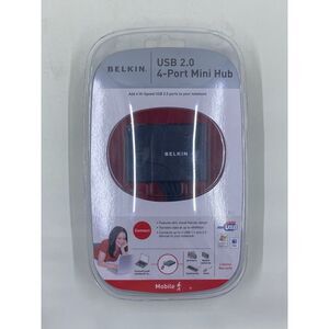 BELKIN USB 2.0 / 4-PORT Mini Hub P47182 Multi Use Mobile Travel Mini Hub NEW